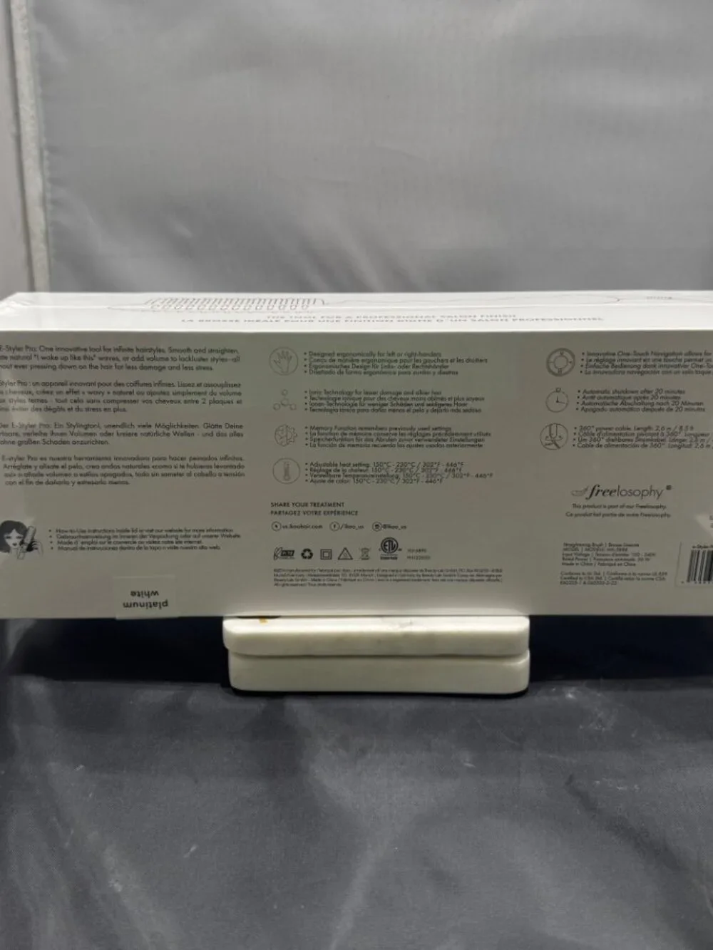 E-Styler Pro:White Ceramic Heated Straightening Brush for Women Hair
